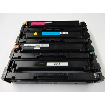 Compatible HP 201X PromoPack: Set: CF400X, CF401X, CF402X, CF403X: 1x4 couleurs CMYK haut cap. (Compatible) 