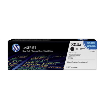 HP 304A (CC530AD) toner noir pack de 2 (Original) 2 unité 2x3500 pages 