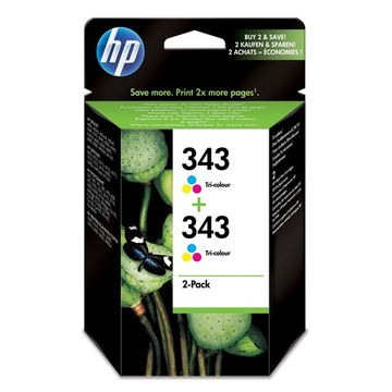 HP 343 (CB332EE) cartouche d'encre couleur pack de 2 (Original) 7,1 ml 2x 260 pages 