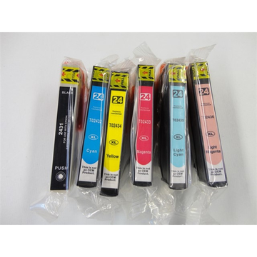 Epson 24XL (T2438) multipack 6 couleurs haute volume (Compatible) noir + magenta + jaune + cyan + magenta clair + licht cyan 