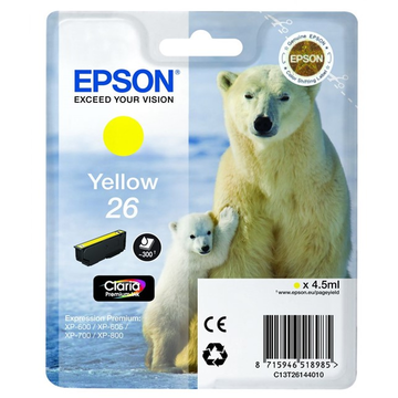 Epson 26 (T2614) cartouche d'encre jaune (Original) 4,7 ml 300 pages 