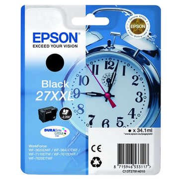 Epson 27XXL (T2791) cartouche d'encre noir superhaute volume (Original) 35,8 ml 2200 pages 
