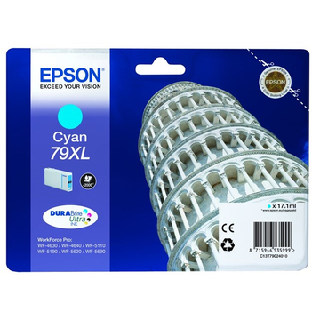 Epson 79XL (T7902) cartouche d'encre cyan haute volume (Original) 171 ml 2000 pages 