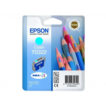Epson T0322 cartouche d'encre cyan (Original) 17,3 ml 420 pages 