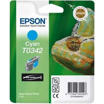 Epson T0342 cartouche d'encre cyan (Original) 17,5 ml 440 pages 