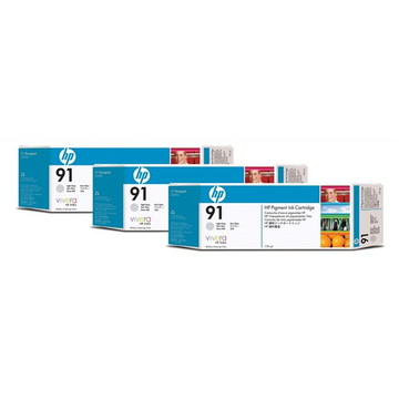 HP 91 (C9482A) cartouche d'encre gris clair 3pak (Original) 3 x 775 ml 