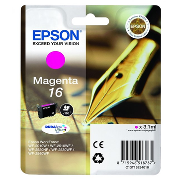 Epson 16 (T1623) cartouche d'encre magenta (Original) 3,4 ml 165 pag 
