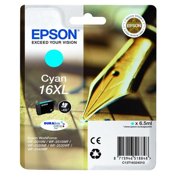 Epson 16XL (T1632) cartouche d'encre cyan haute volume (Original) 7 ml 450 pages 