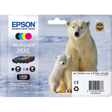 Epson 26XL (T2636) cartouche d'encre multipack 4 couleurs haute volume (Original) 