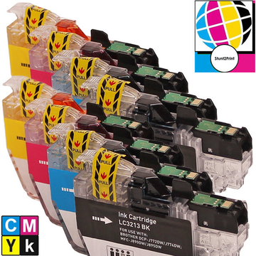 Brother LC3213 Stunt2Print Double Pack: 2x4 couleurs CMYK (Compatible) 
