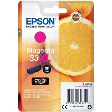 Epson 33XL (T3363) cartouche d'encre magenta haute volume (Original) 8,9 ml 