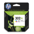 HP 302XL (F6U67AE) cartouche d'encre couleur haute volume (Original) 8 ml 